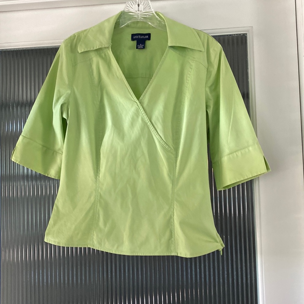Ann Taylor lime green blouse